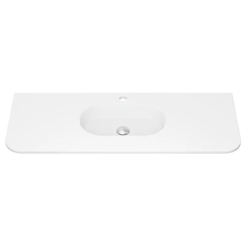 Lola Matte Full Depth Curved Ceramic Basin Top 1200mm 1-Tap-Hole fienza