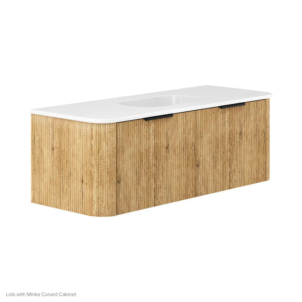 Lola Gloss Full Depth Curved Ceramic Basin Top 1200mm No-Tap-Hole fienza