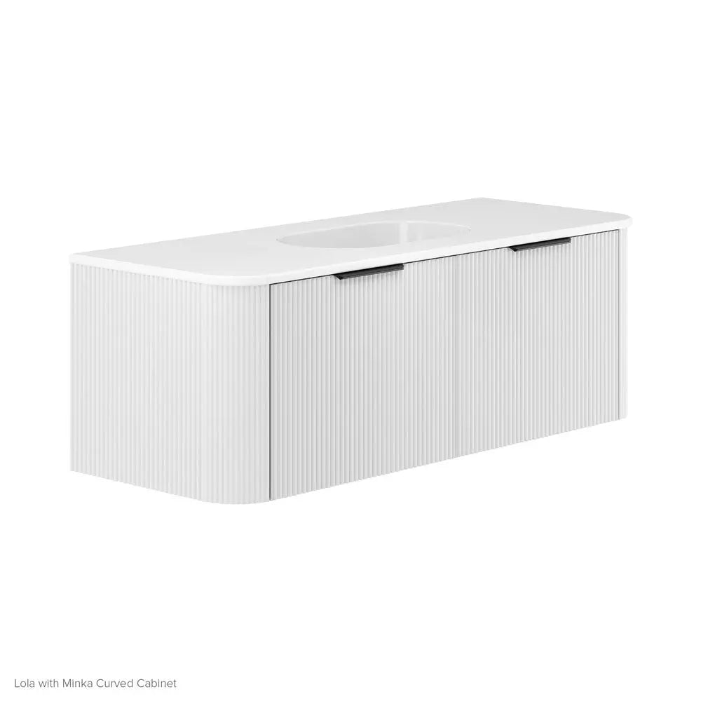 Lola Matte Full Depth Curved Ceramic Basin Top 1200mm No-Tap-Hole fienza