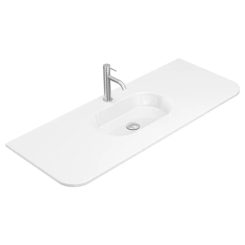Lola Gloss Full Depth Curved Ceramic Basin Top 1200mm 1-Tap-Hole fienza