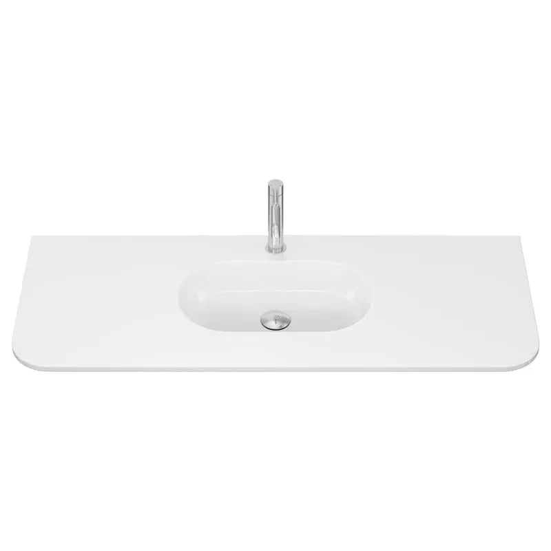 Lola Gloss Full Depth Curved Ceramic Basin Top 1200mm 1-Tap-Hole fienza