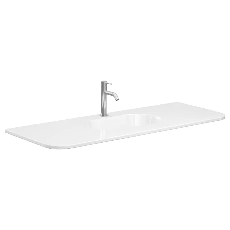 Lola Gloss Full Depth Curved Ceramic Basin Top 1200mm 1-Tap-Hole fienza
