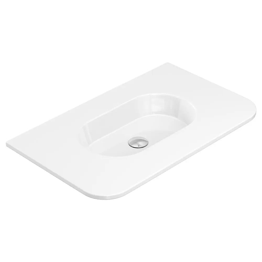 Lola Gloss Full Depth Curved Ceramic Basin Top 750mm No-Tap-Hole fienza