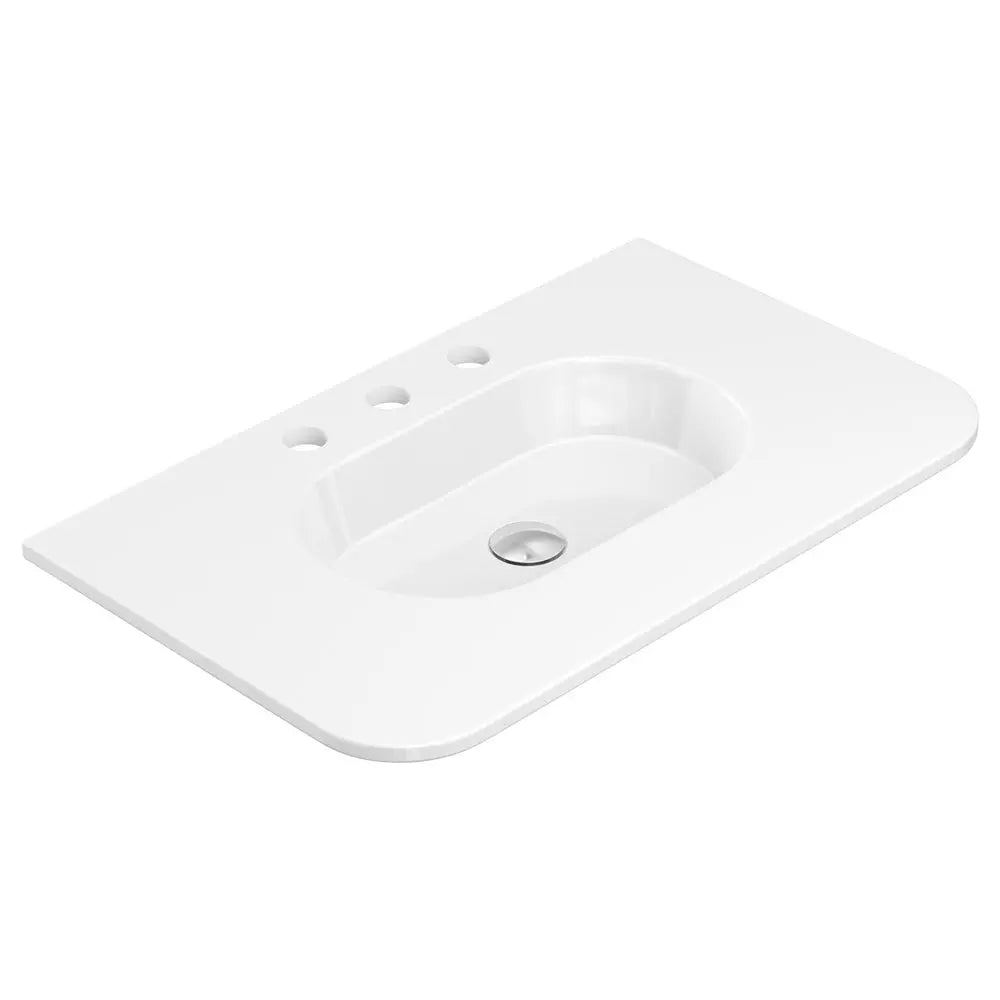 Lola Gloss Full Depth Curved Ceramic Basin Top 750mm 3-Tap-Hole fienza