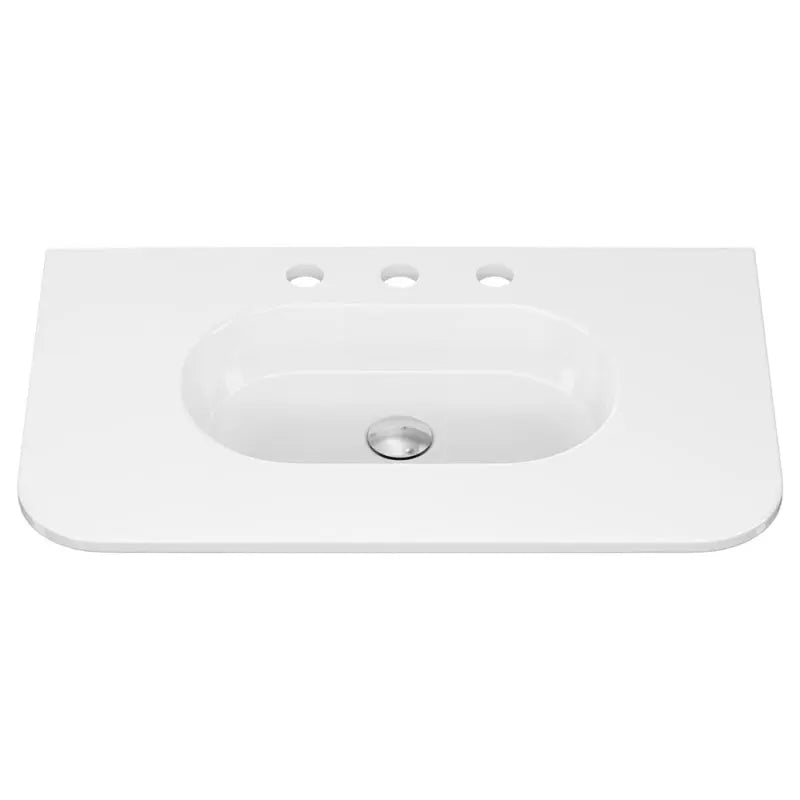 Lola Gloss Full Depth Curved Ceramic Basin Top 750mm 3-Tap-Hole fienza