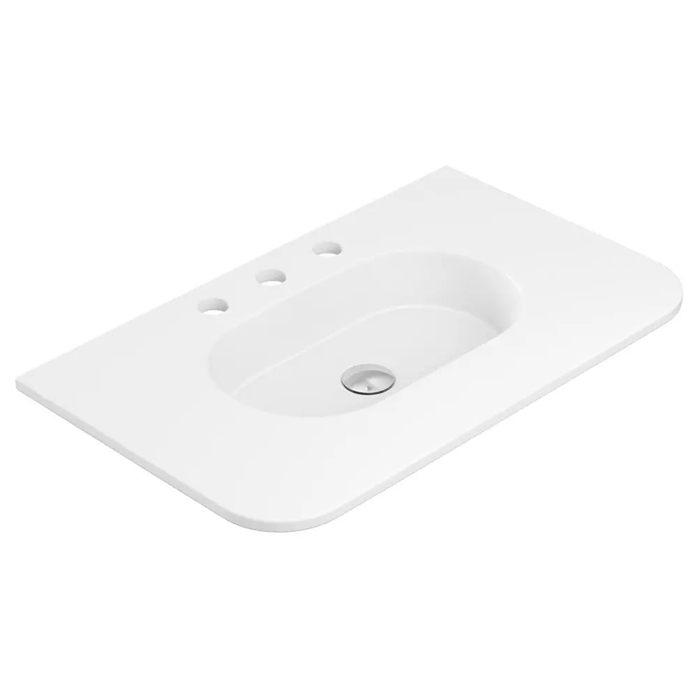 Lola Matte Full Depth Curved Ceramic Basin Top 750mm 3-Tap-Hole fienza