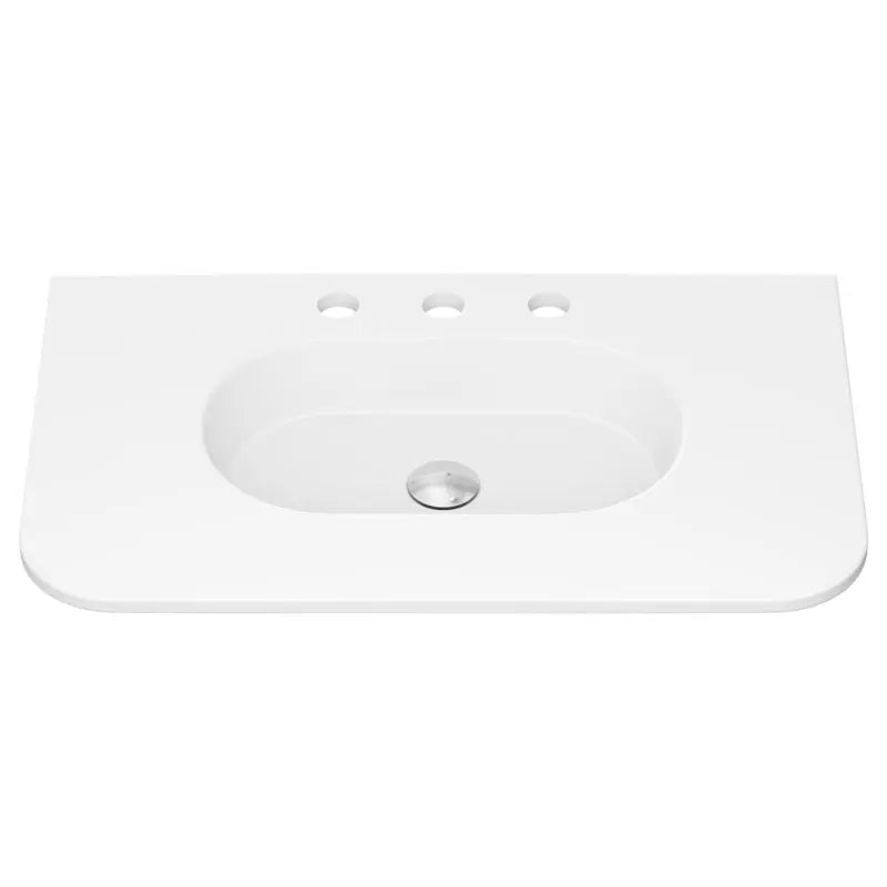 Lola Matte Full Depth Curved Ceramic Basin Top 750mm 3-Tap-Hole fienza
