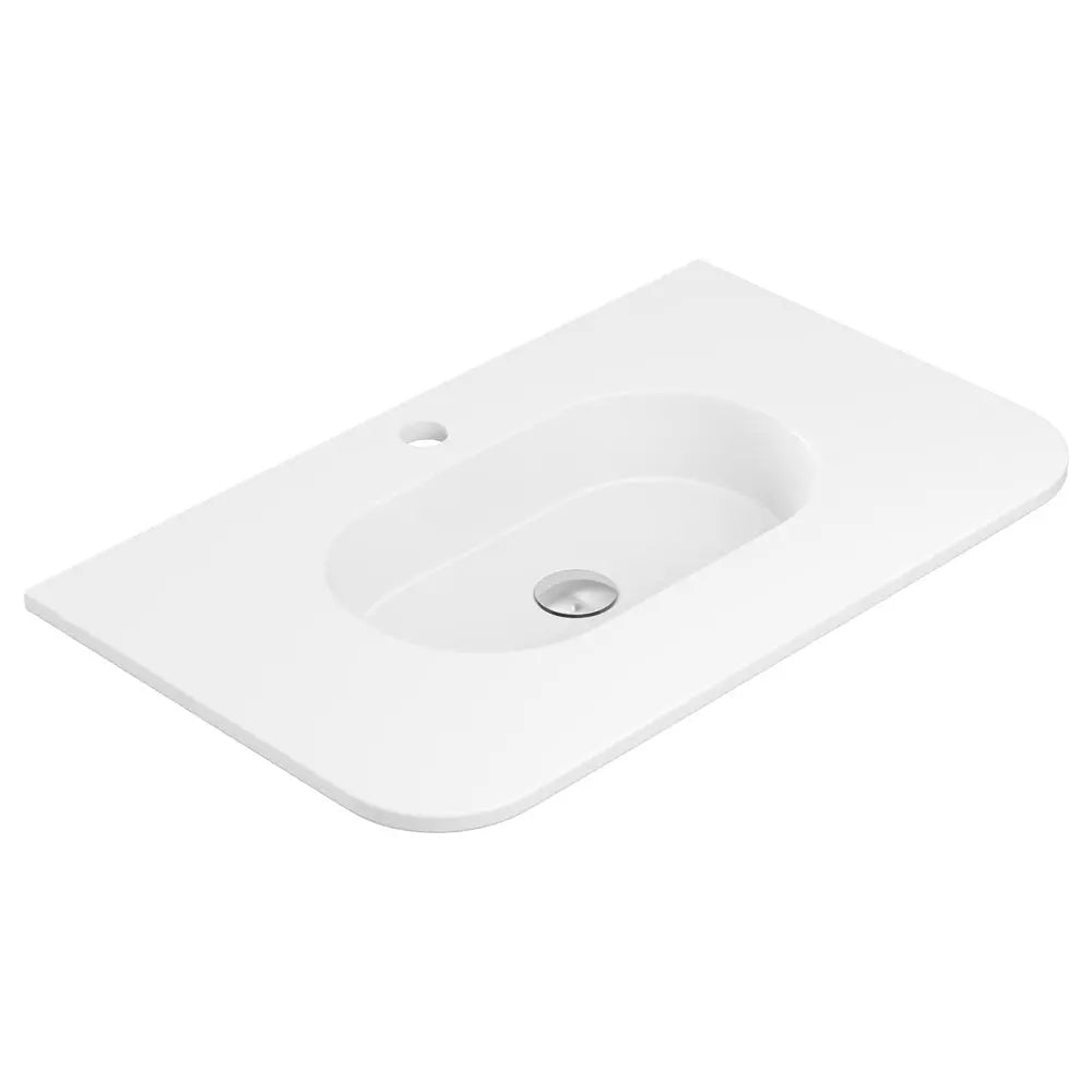 Lola Matte Full Depth Curved Ceramic Basin Top 750mm 1-Tap-Hole fienza