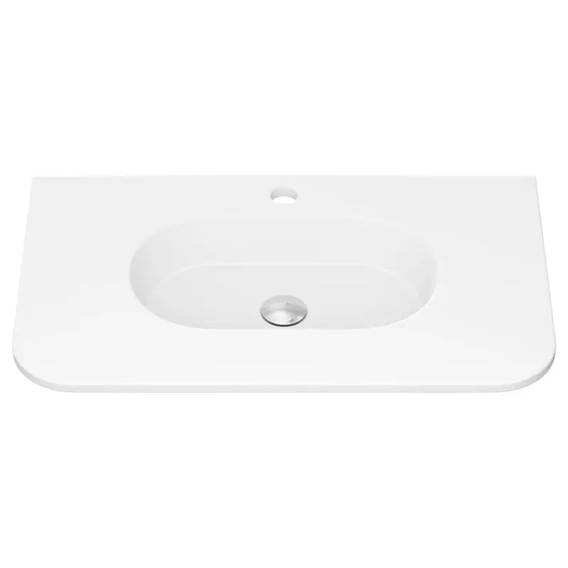 Lola Matte Full Depth Curved Ceramic Basin Top 750mm 1-Tap-Hole fienza