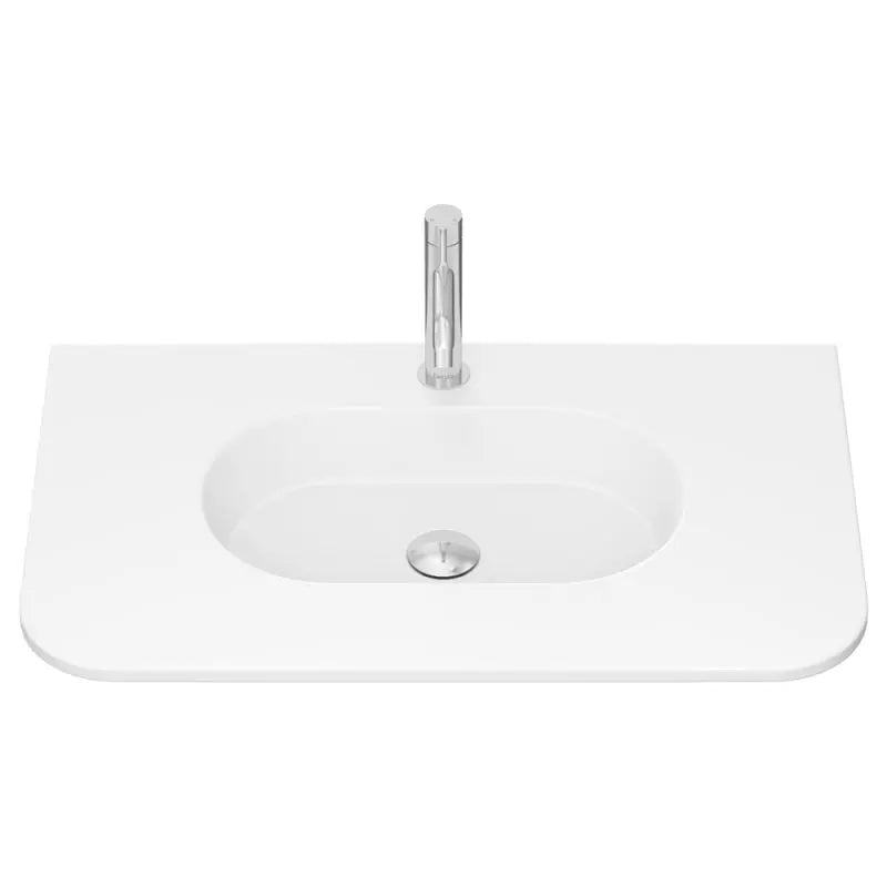 Lola Matte Full Depth Curved Ceramic Basin Top 750mm 1-Tap-Hole fienza
