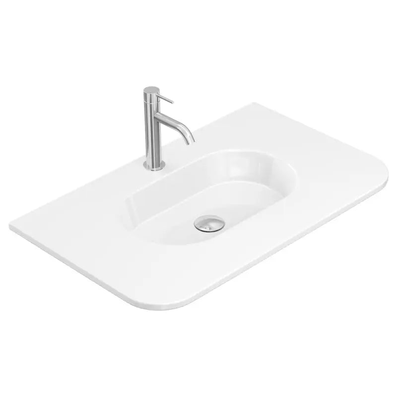 Lola Gloss Full Depth Curved Ceramic Basin Top 750mm 1-Tap-Hole fienza