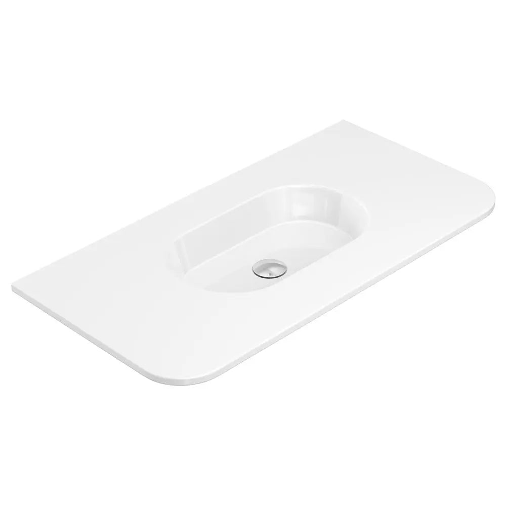 Lola Gloss Full Depth Curved Ceramic Basin Top 900mm No-Tap-Hole fienza