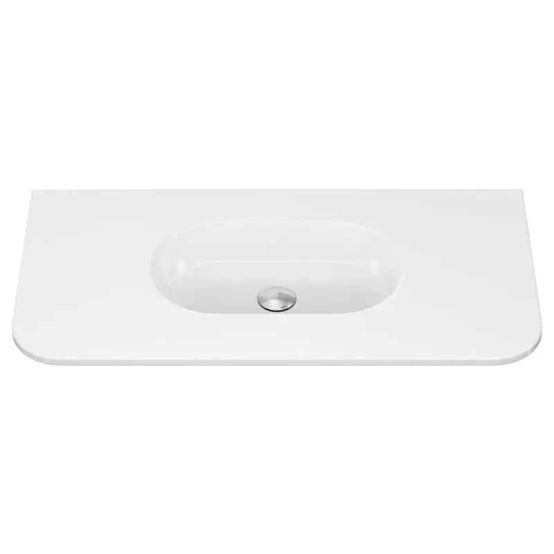 Lola Gloss Full Depth Curved Ceramic Basin Top 900mm No-Tap-Hole fienza