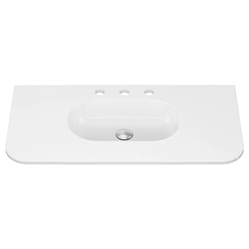 Lola Gloss Full Depth Curved Ceramic Basin Top 900mm 3-Tap-Hole fienza
