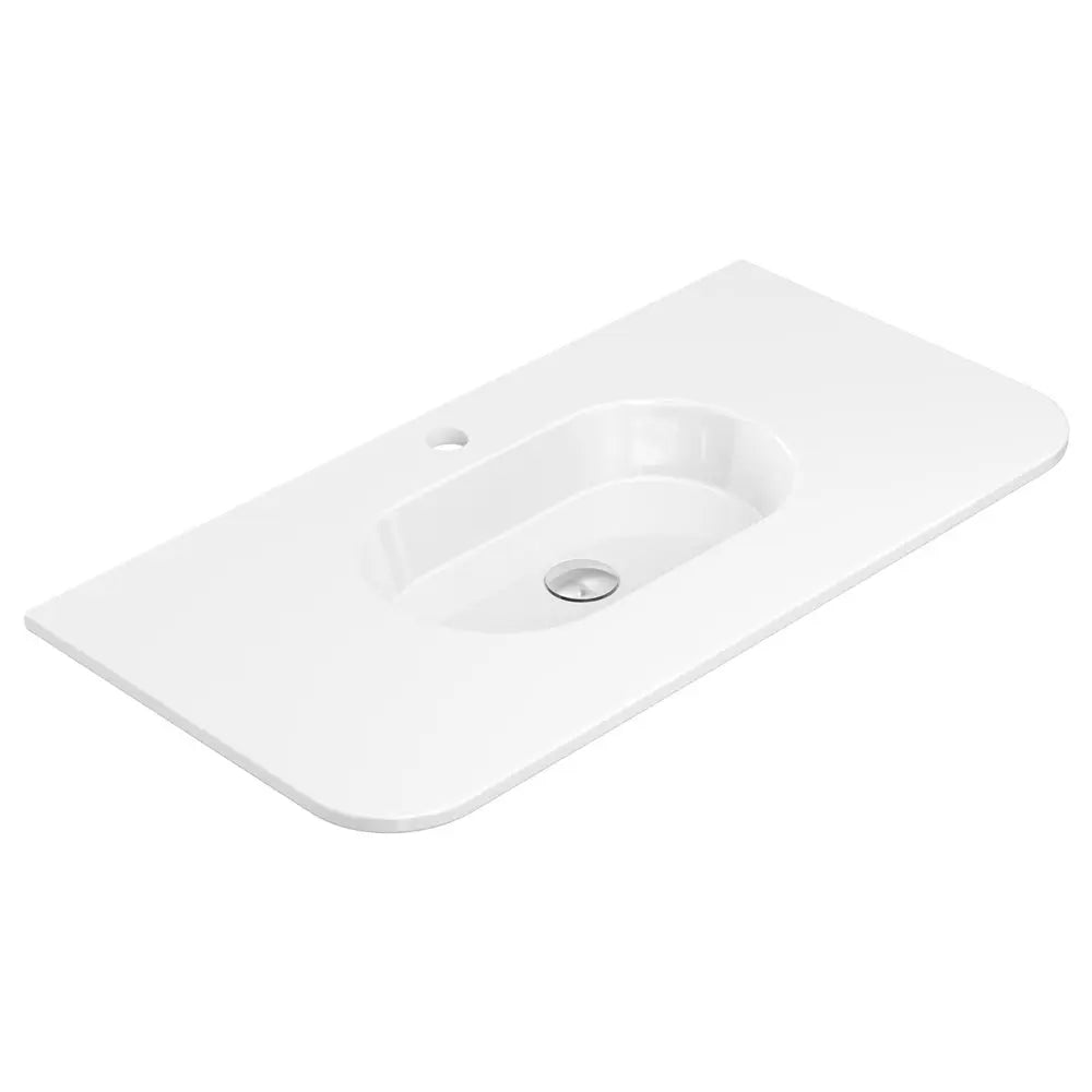 Lola Gloss Full Depth Curved Ceramic Basin Top 900mm 1-Tap-Hole fienza