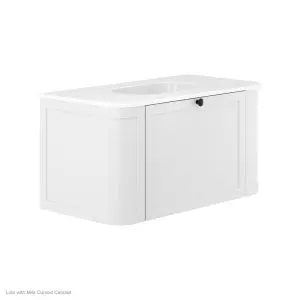 Lola Gloss Full Depth Curved Ceramic Basin Top 900mm No-Tap-Hole fienza