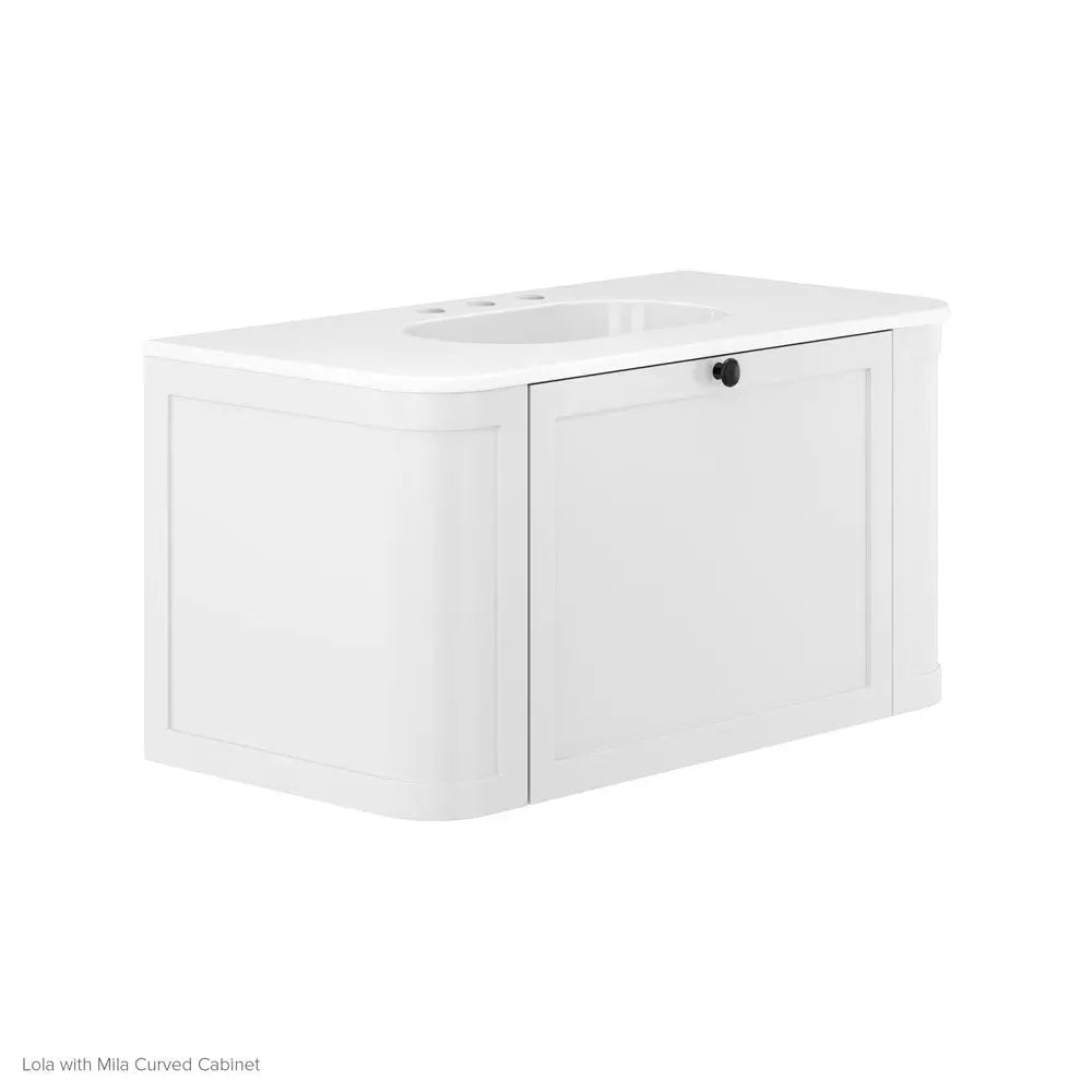 Lola Matte Full Depth Curved Ceramic Basin Top 900mm 3-Tap-Hole fienza
