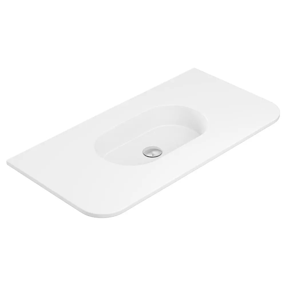 Lola Matte Full Depth Curved Ceramic Basin Top 900mm No-Tap-Hole fienza