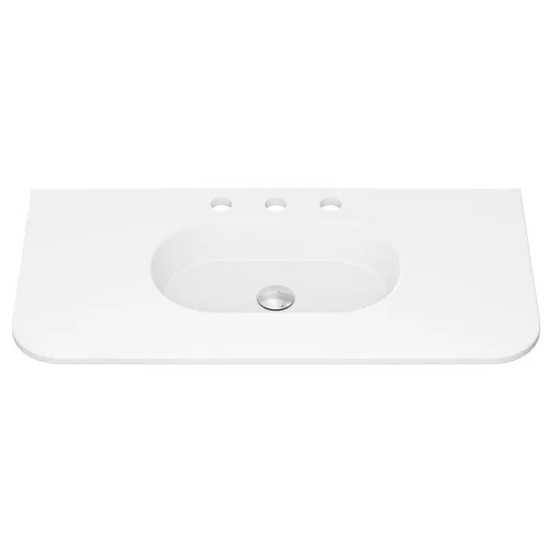 Lola Matte Full Depth Curved Ceramic Basin Top 900mm 3-Tap-Hole fienza