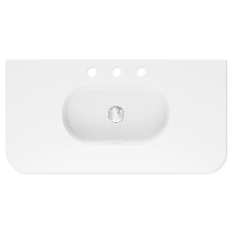 Lola Matte Full Depth Curved Ceramic Basin Top 900mm 3-Tap-Hole fienza