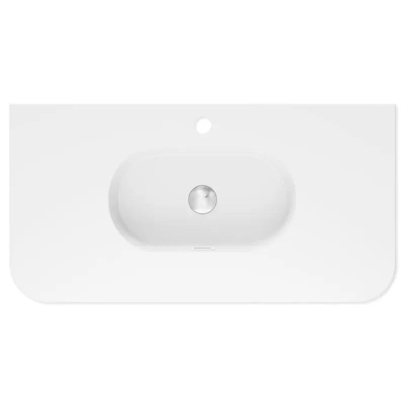 Lola Matte Full Depth Curved Ceramic Basin Top 900mm 1-Tap-Hole fienza