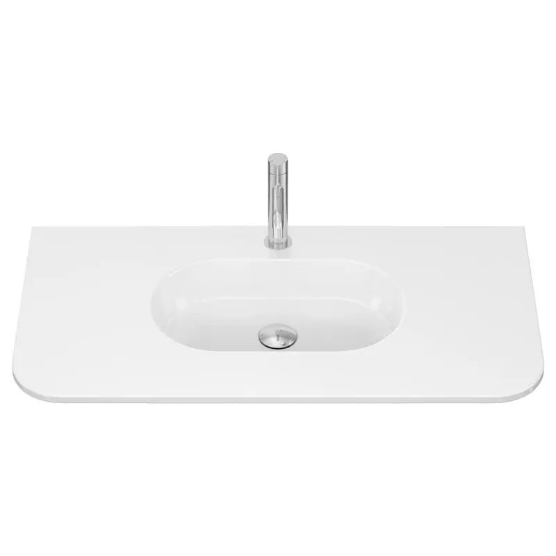 Lola Gloss Full Depth Curved Ceramic Basin Top 900mm 1-Tap-Hole fienza