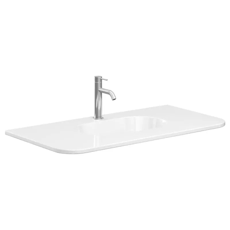Lola Gloss Full Depth Curved Ceramic Basin Top 900mm 1-Tap-Hole fienza