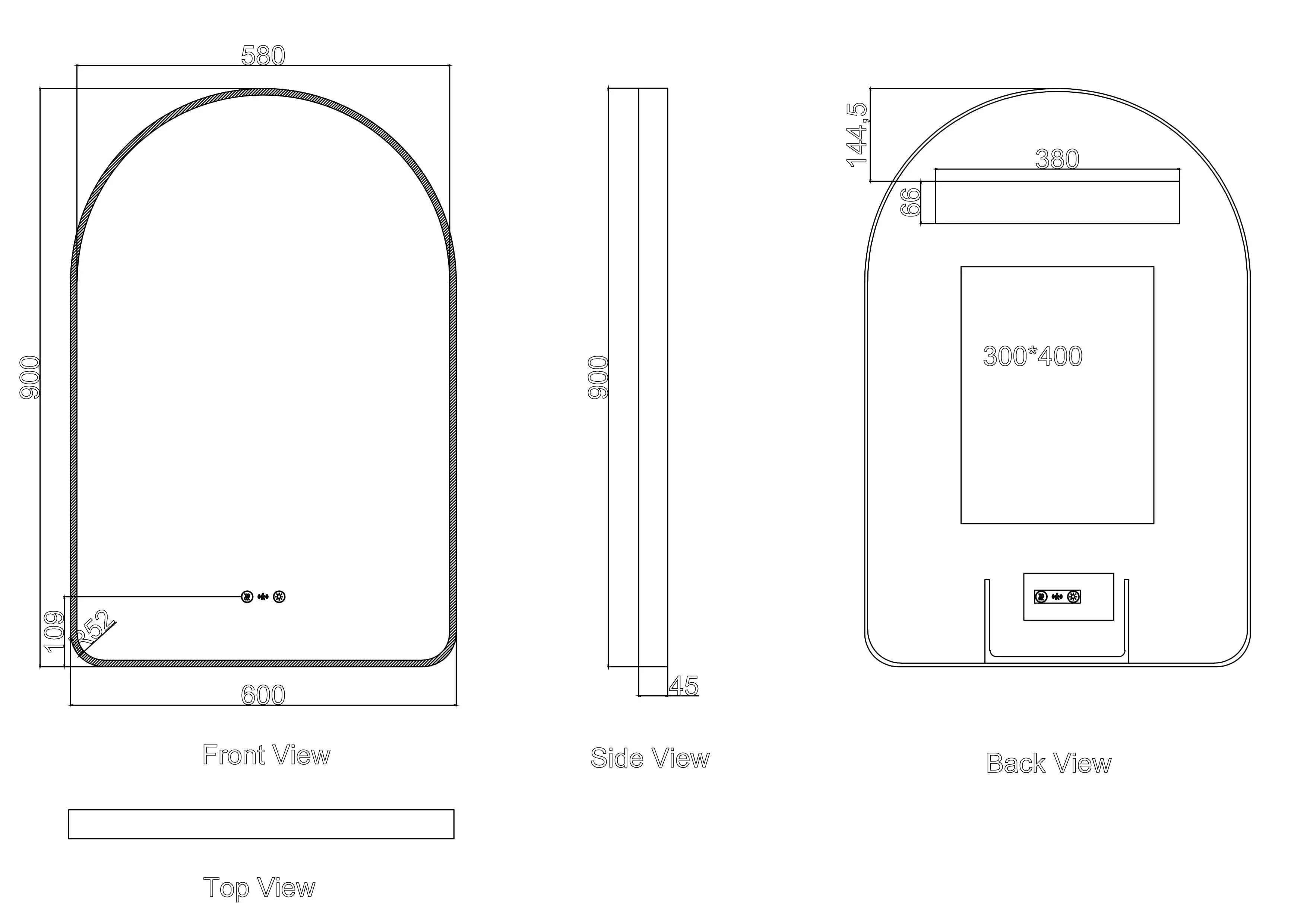 Maia 600×900mm LED Arch Mirror– Brushed Nickel Frame mercioaustralia