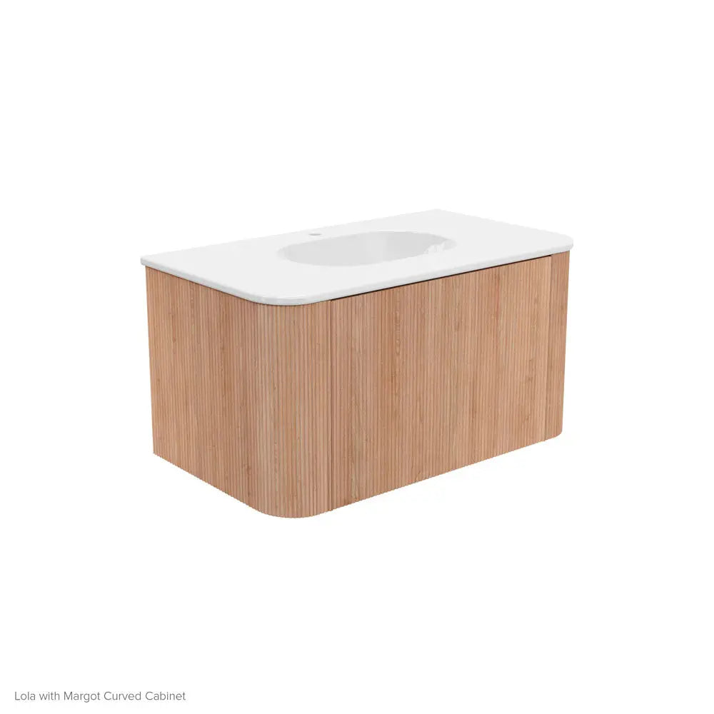 Lola Matte Full Depth Curved Ceramic Basin Top 750mm 1-Tap-Hole fienza