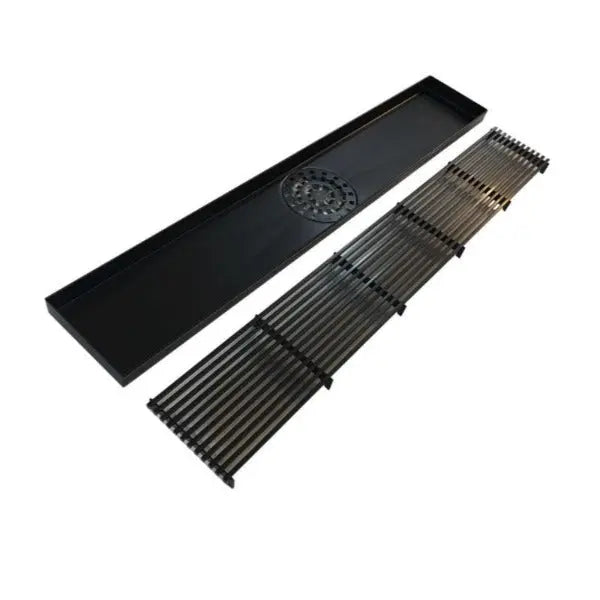 Wide Matte Black Linear Floor Grate 600~3000 (L) X 100 (W) MM Somer