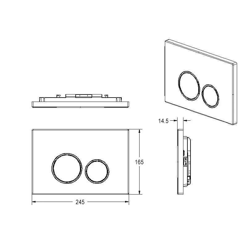 Mercio Sigma Round Button Flush Plate – Gun Metal mercioaustralia
