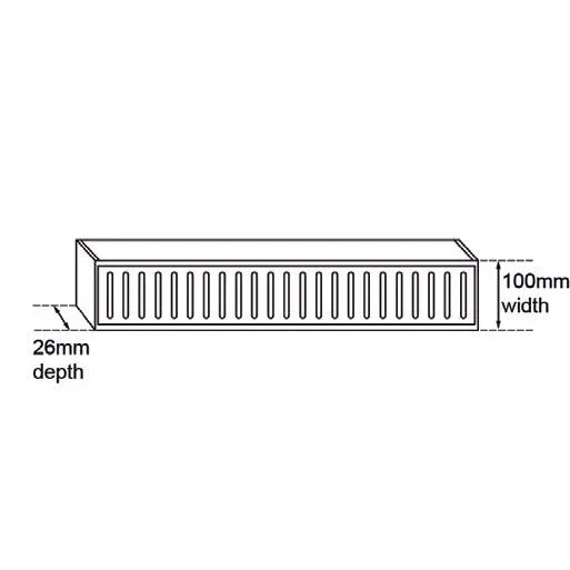 100x100x26mm Brushed Silver Ezy Flow Floor Grate Aquaperla