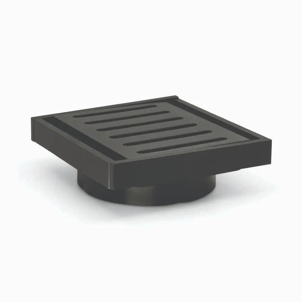 100*100*14mm Brushed Black Ezy Flow Guard Floor Waste Aquaperla
