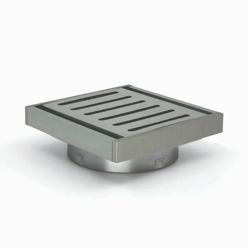 100*100*14mm Brushed Silver Ezy Flow Guard Floor Waste Aquaperla