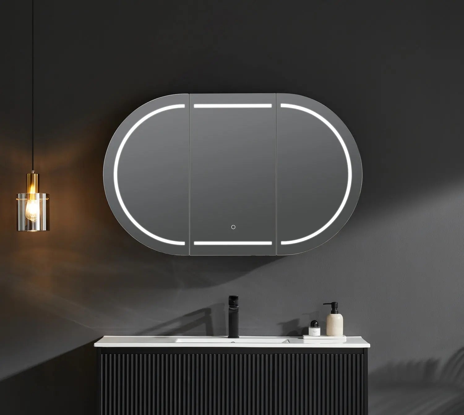 Olivia LED Mirror Cabinet 1200X750X155mm Poseidonbk