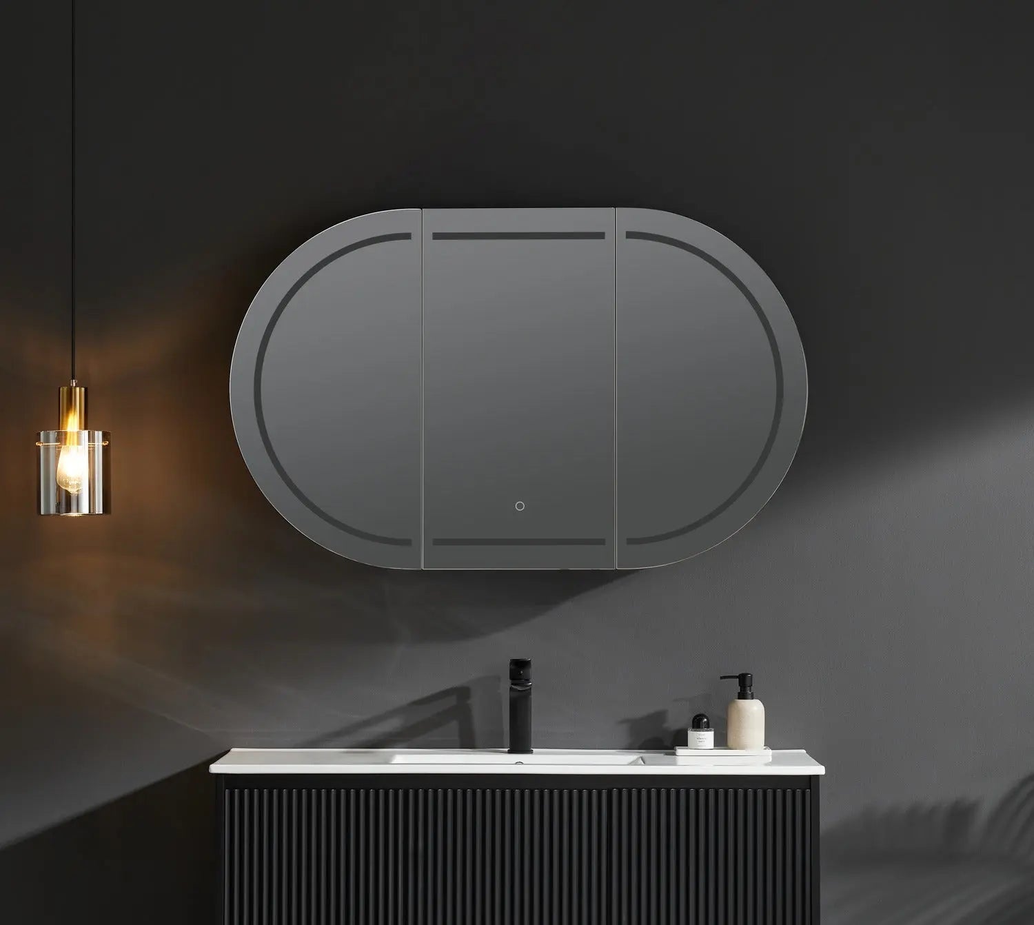 Olivia LED Mirror Cabinet 1200X750X155mm Poseidonbk