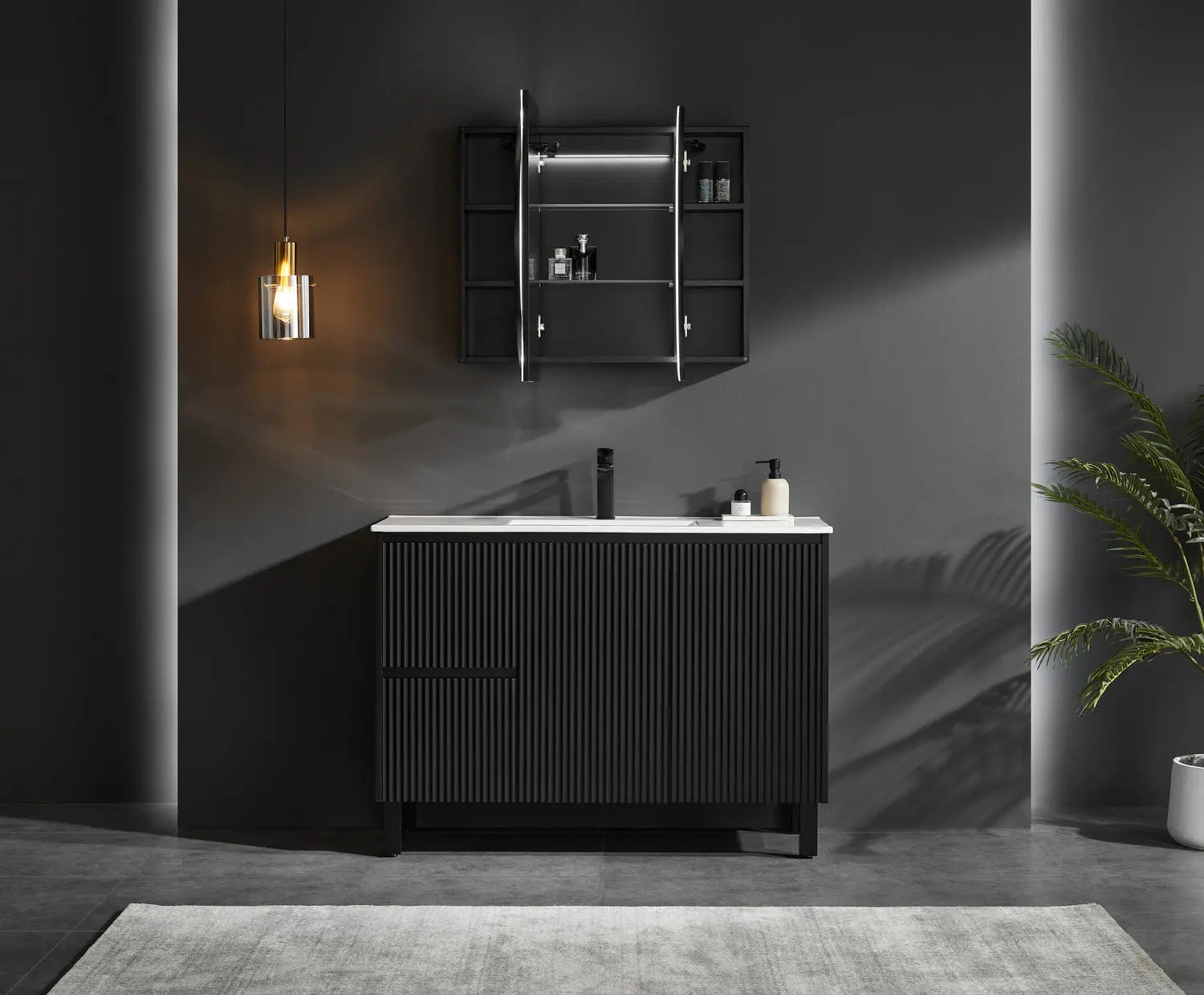 Olivia LED Mirror Cabinet 1200X750X155mm Poseidonbk