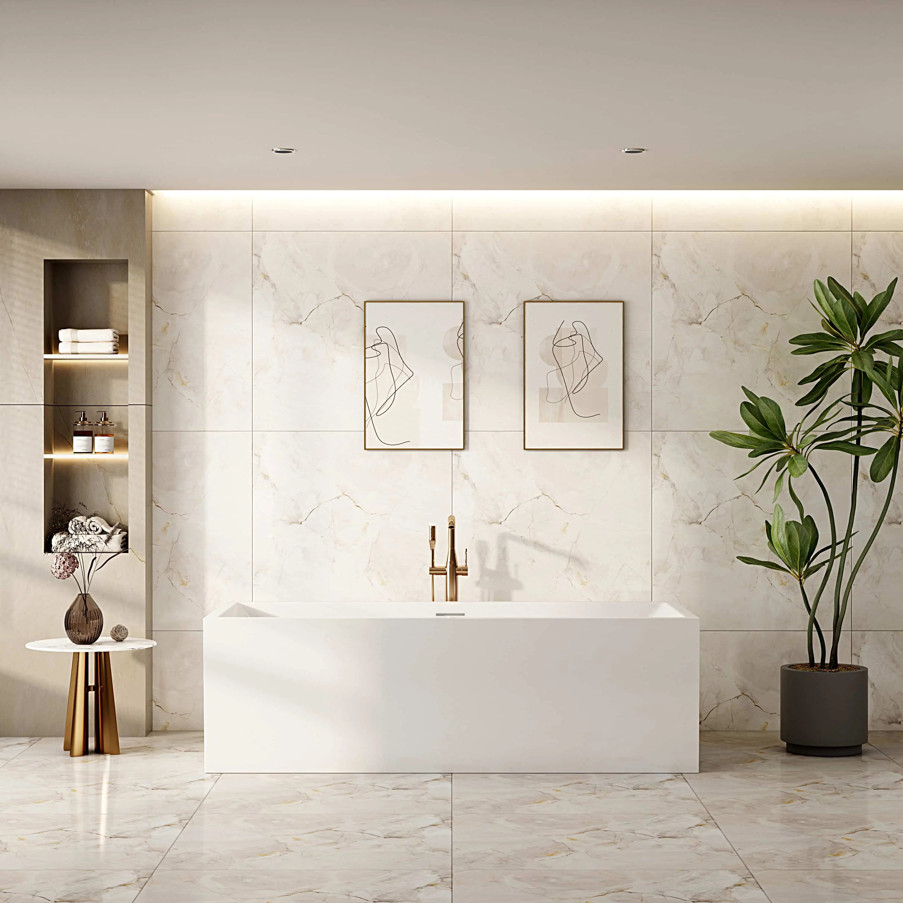 Orta Multi-Fit Freestanding Bathtub - Gloss White mercioaustralia