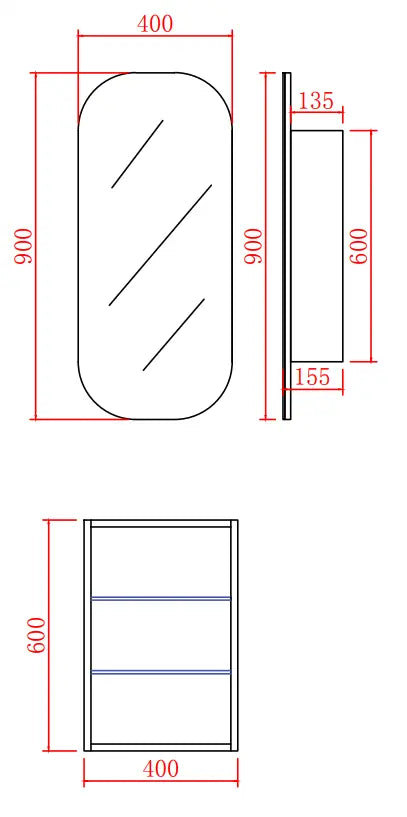 Olivia Mirror Cabinet OSV4090MB Poseidonbk