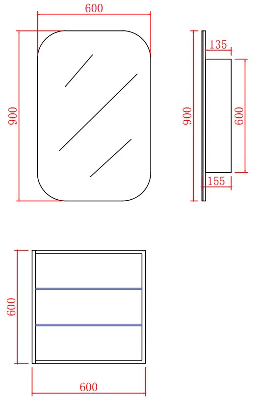 Olivia Mirror Cabinet OSV6090MB Poseidonbk