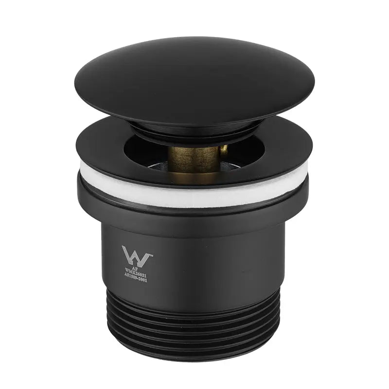40mm Matt Black Pop Up Waste Universal Non Overflow Aquaperla