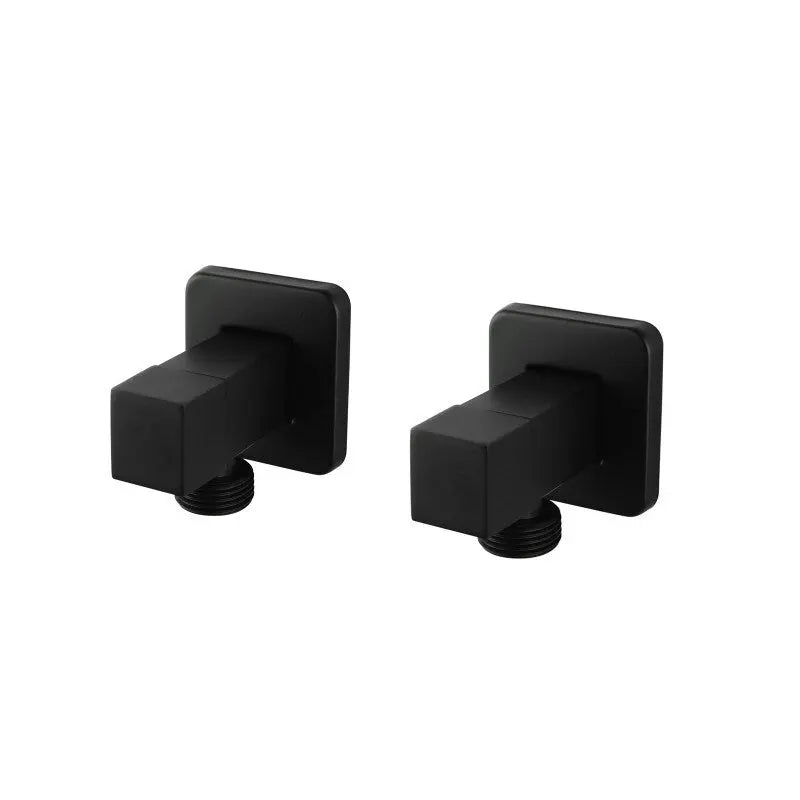 Bathroom Square Black 1/4 Turn Washing Machine Stop Tap(One Piece) Aquaperla