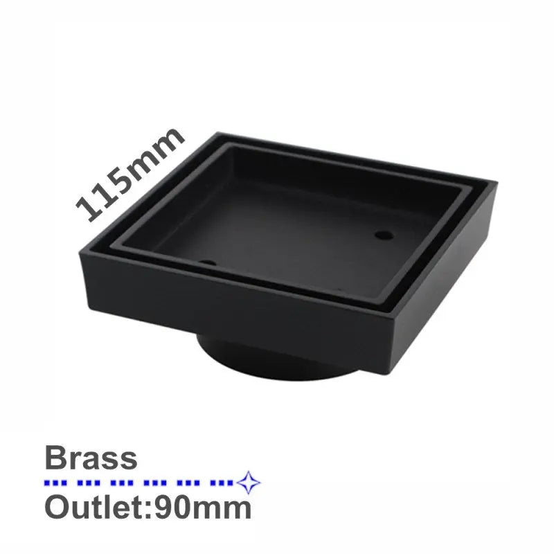 115x115mm Black Tile Insert Drain Aquaperla