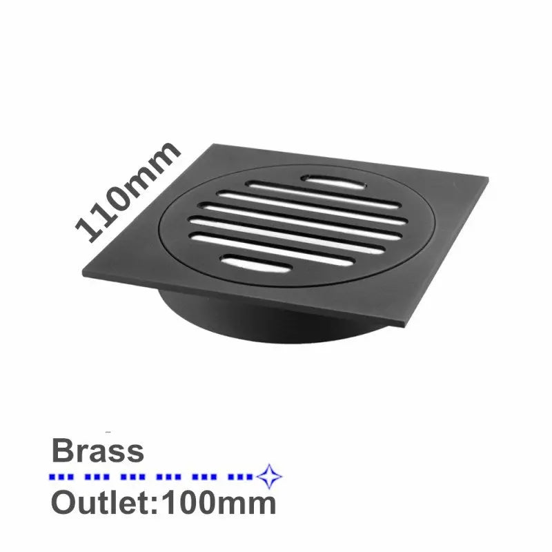 110x110mm Black Floor Drain Aquaperla