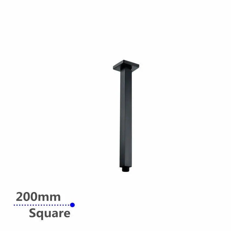 200mm Black Ceiling Shower Arm Aquaperla