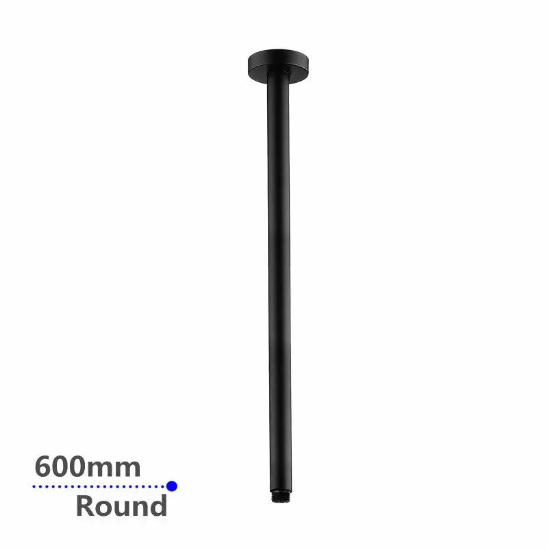600mm Black Ceiling Shower Arm Aquaperla