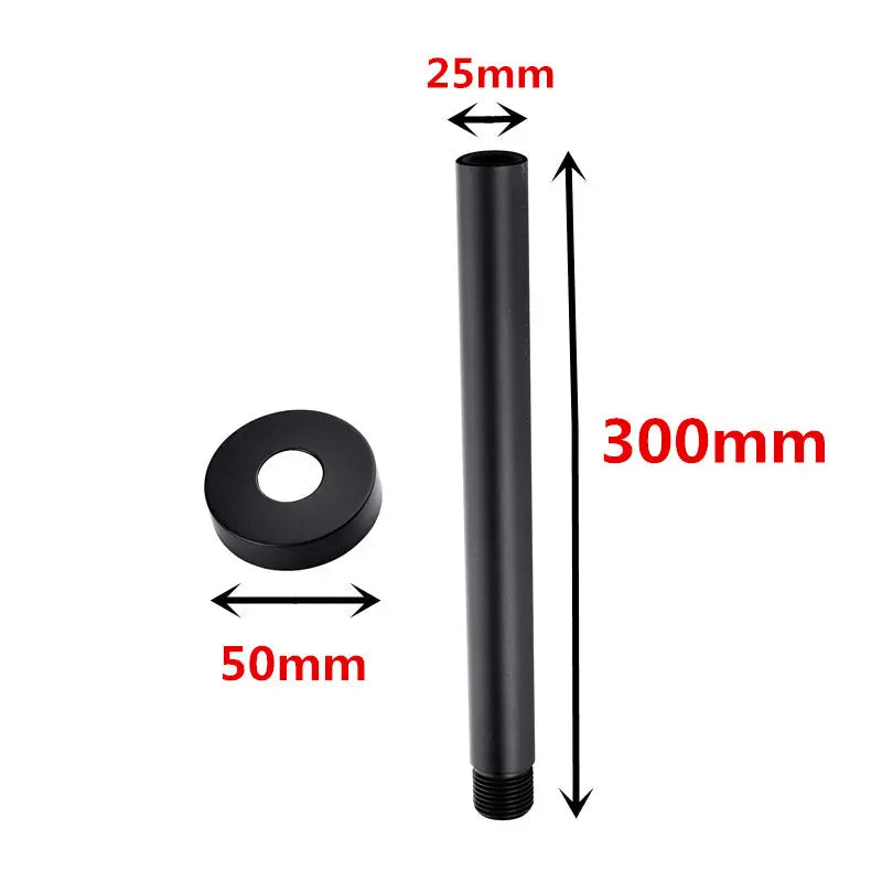 300mm Black Ceiling Shower Arm Aquaperla