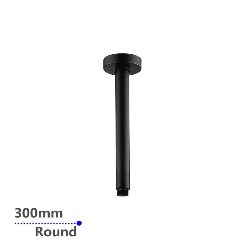 300mm Black Ceiling Shower Arm Aquaperla