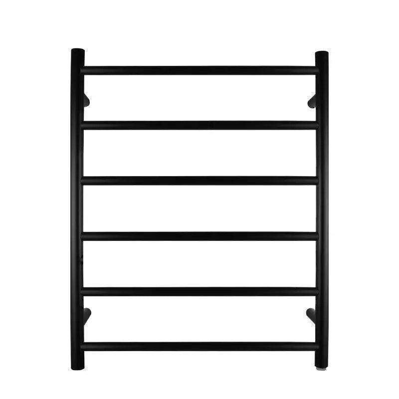 Black Heated Towel Rack 6 Bars Aquaperla