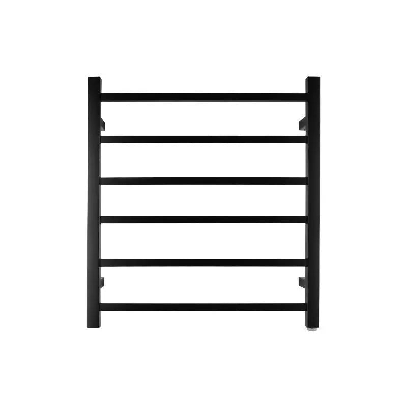 Black Heated Towel Rack 6 Bars Aquaperla